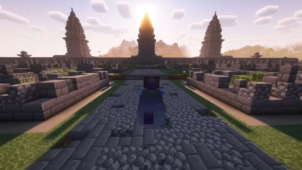 Bak Jaman Roro Jonggrang, Youtuber ini Membuat Candi Secara Virtual di Game Minecraft