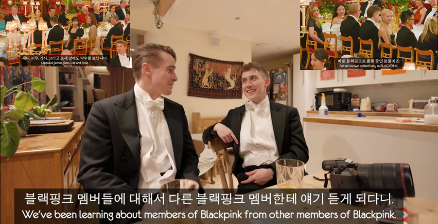Duo YouTuber 영국남자 Korean Englishman menceritakan pengalaman mereka, saat duduk semeja dengan member BLACKPINK di acara jamuan makan malam Kerajaan Inggris. (Screenshot YouTube: 영국남자 Korean Englishman)