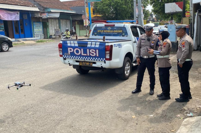 uji coba ETLE Drone di Satlantas Polres Jepara.