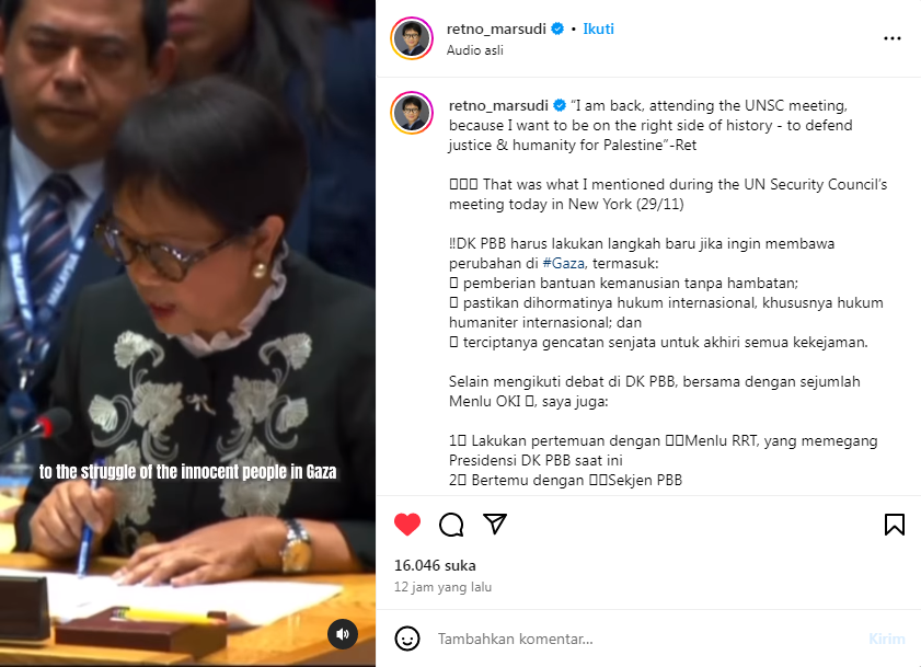 Menlu RI Retno Marsudi tegaskan  ingin berada di sisi yang