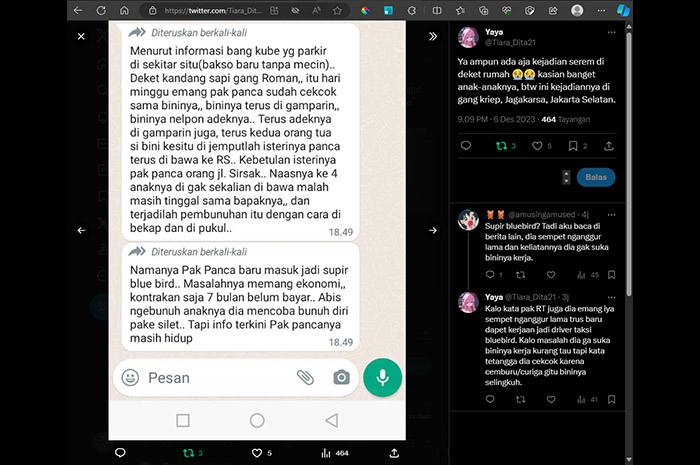 Tangkapan layar postingan di sosial media X @Tiara_Dita21
