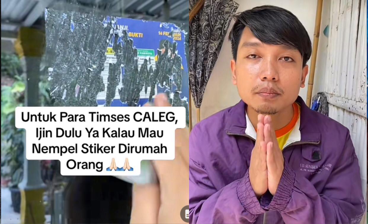 Cabut Stiker Caleg di Rumahnya Sendiri, Pria ini Malah Diancam Akan Dipolisikan