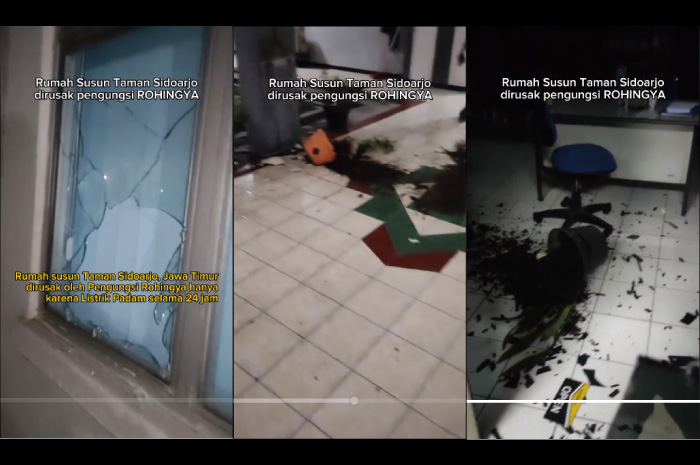 Tangkapan layar video fasilitas Rumah Susun Taman Sidoarjo, Jawa Timur yang rusak.