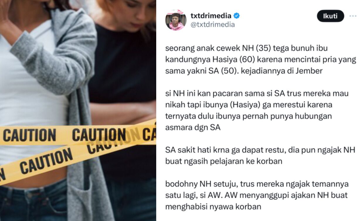 Tragis! Anak Bunuh Ibu di Jember Karena Cinta Segitiga, Keduanya Cinta Dengan Pria yang Sama