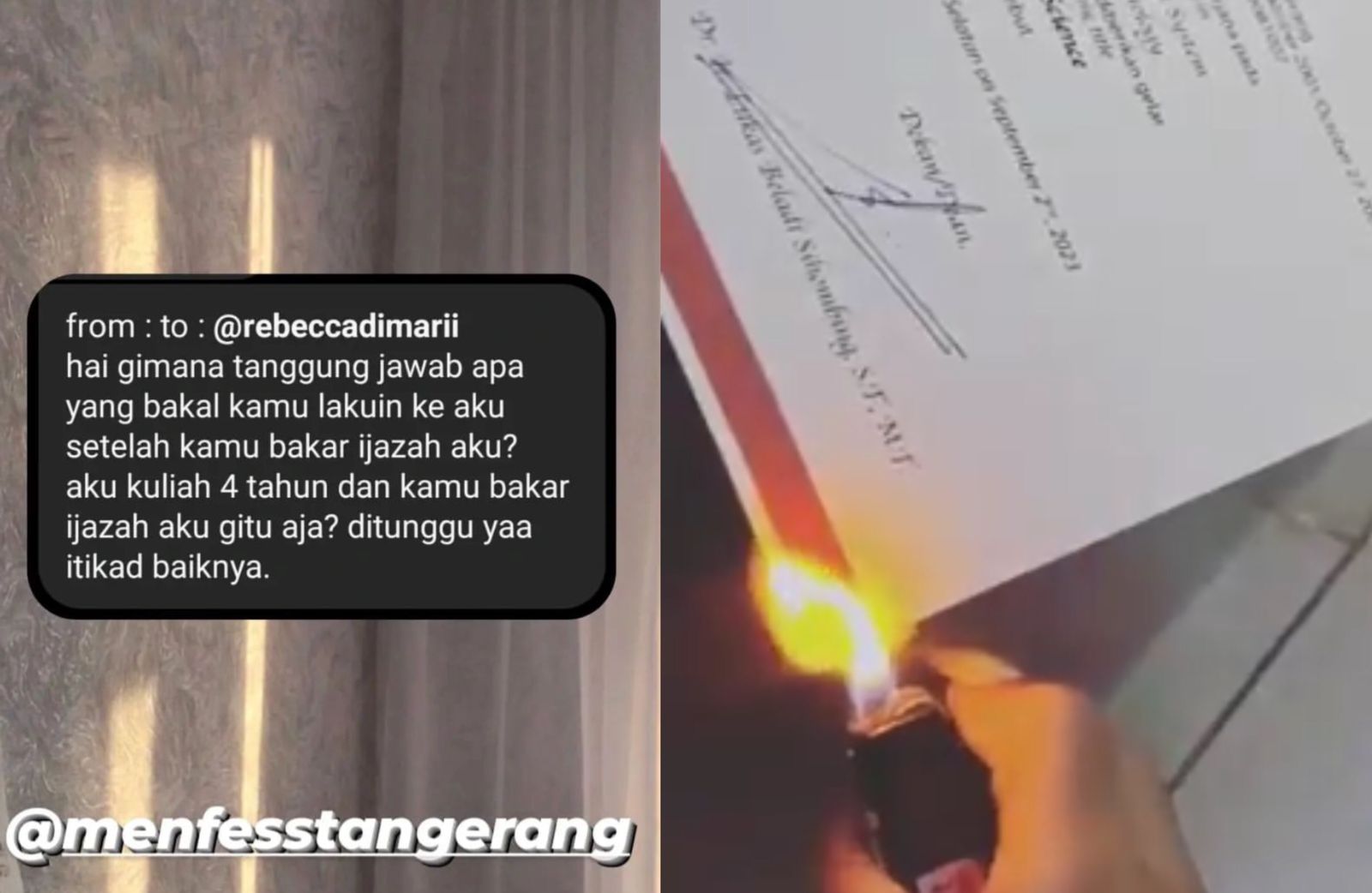 Tak Dituruti Kemauannya, Wanita Bakar Ijazah Pria Ini, Netizen: Merusak Properti Orang juga Bisa Dipidana!