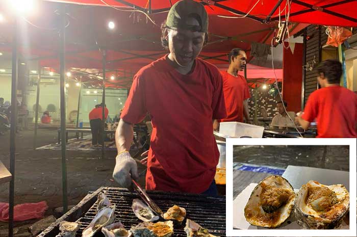Kerang Melet kuliner spesialis tiram bakar dengan bumbu rempah nusantara. M. IQBAL AMAR/JAWA POS RADAR SEMARANG