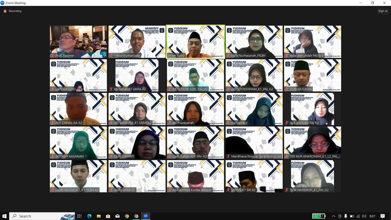 Yudisium PPG Daljab Batch 2 Kategori 1, LPTK UIN Salatiga Terus Melintasi Batas, Sabtu, 30 Desember 2023. (sas)