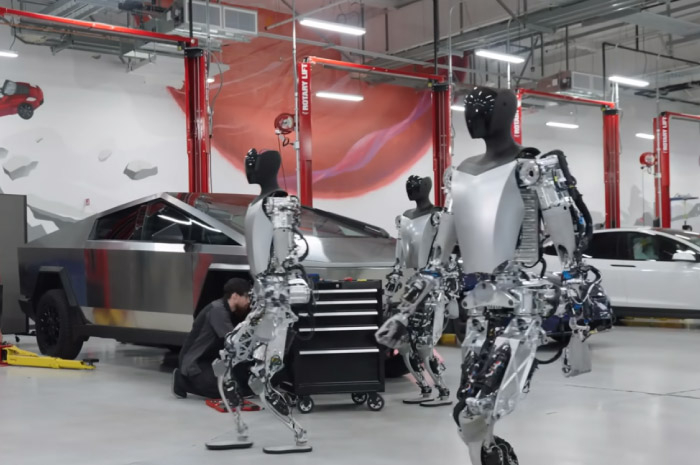 Ilustrasi Robot Tesla.