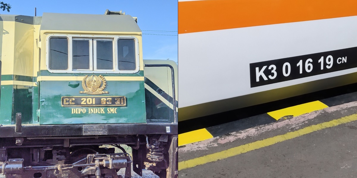 Arti kode yang tertera di sarana kereta api