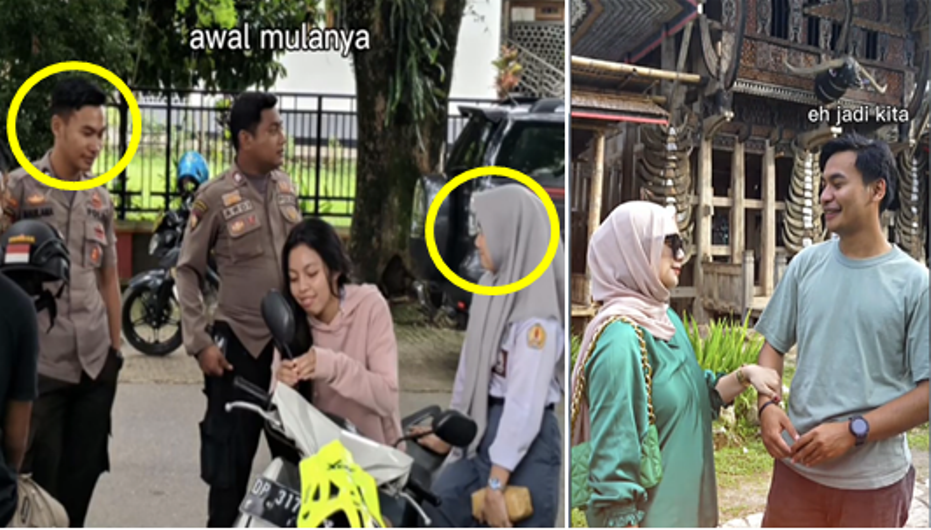 Viral di TikTok, kisah cinta unik antara seorang wanita dengan pak polisi yang menilangnya ketika ia masih duduk di bangku SMA. (TikTok @mimyyyy23)