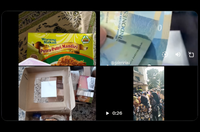Unggahan konsumsi snack dan uang saku pelantikan KPPS yang dibagikan netizen.