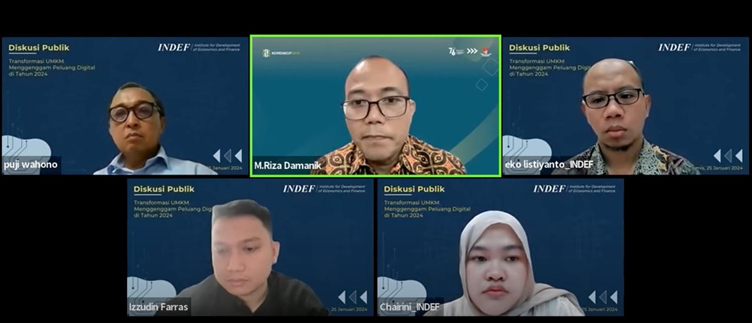 Diskusi Publik Riset INDEF: Peran Platform Digital Terhadap Pengembangan UMKM di Indonesia