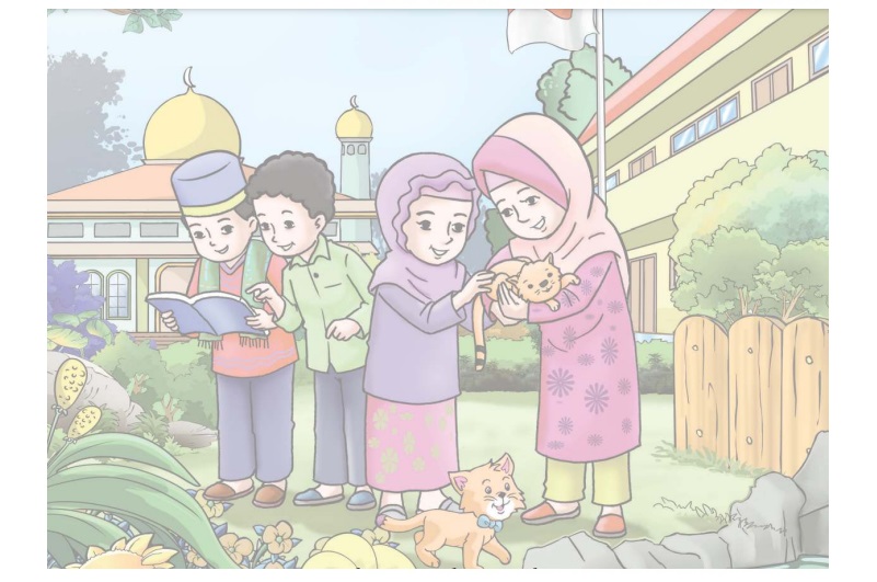 Ilustrasi pada sampul buku PAIBP Kelas 1,  Karya Muhammad Nurzakun dan Joko Santoso.
