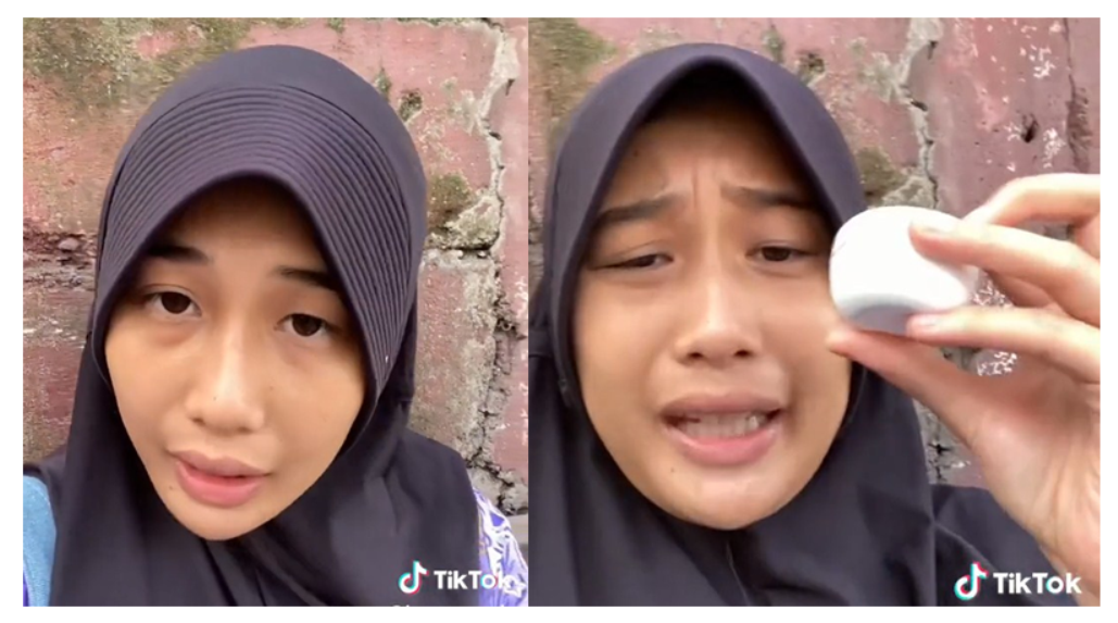 Viral di media sosial, seorang TikToker yang berbagi pengalaman memalukan, saat dirinya dikira bisu saat memakai earphone di halte bus. (TikTok @kemanaa_aja)