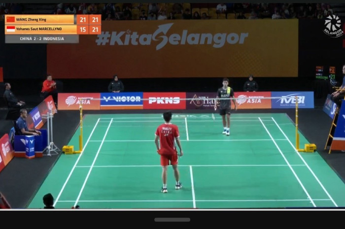 Perwakilan Indonesia Yohanes Saut Marcellyno dikalahkan pemain China di perempat final BATC2024.