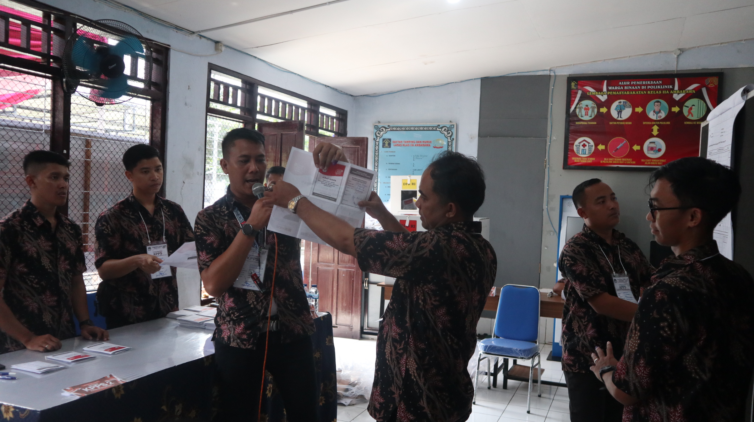 Proses penghitungan suara di TPS 901 Lapas Kelas II A Ambarawa