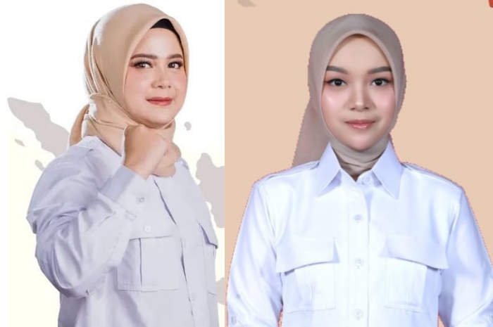 Dua Caleg Gerindra D Tanjung (kiri) dan Dinda diprediksi lolos ke DPRD Kota Semarang.