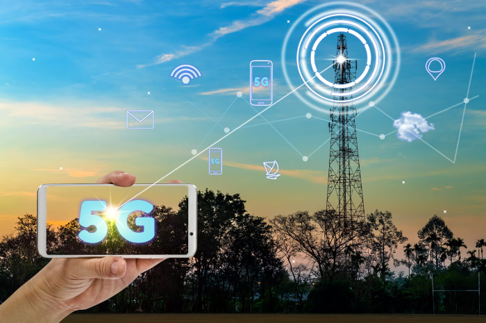 Ilustrasi tentang jaringan teknologi 5G.