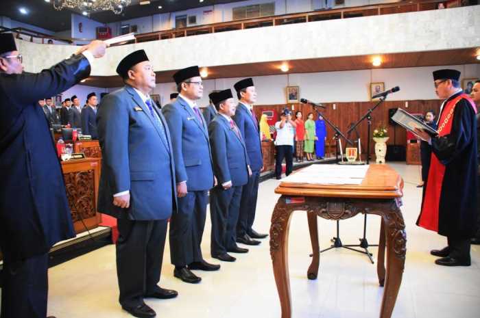 Ketua dan Wakil Ketua DPRD Kota Semarang masa jabatan 2019 &ndash; 2024 dilantik oleh Ketua Pengadilan Negeri Kota Semarang Sutadji, SH di Ruang Rapat Paripurna, Selasa (24/9/2019).