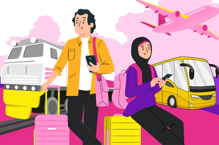 Ilustrasi persiapan mudik dengan menyimpan daftar beberapa nomor penting yang akan berguna di perjalanan.