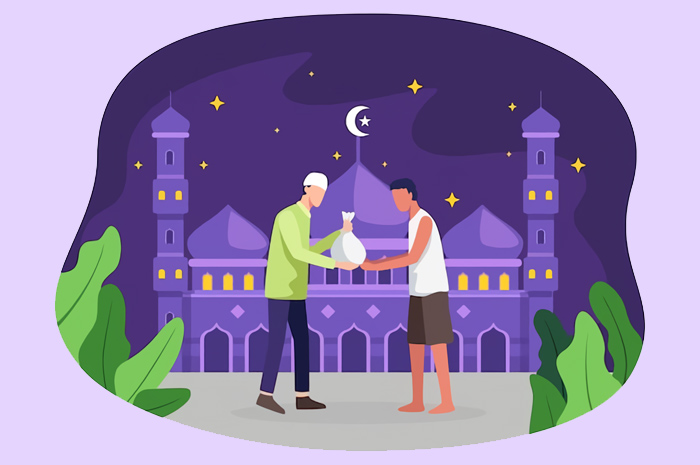 Ilustrasi kewajiban membayar zakat fitrah dalam kultum akhir Ramadhan.