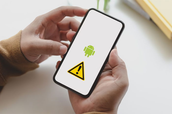 Ilustrasi aplikasi berbahaya di Android.