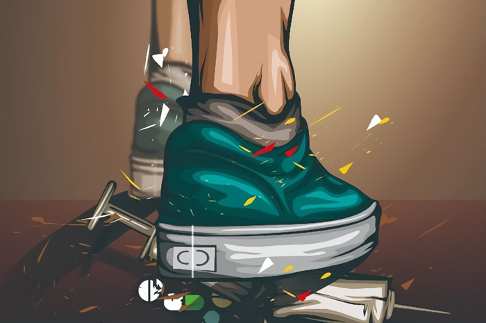 Ilustrasi ciri-ciri orang kecanduan narkoba.