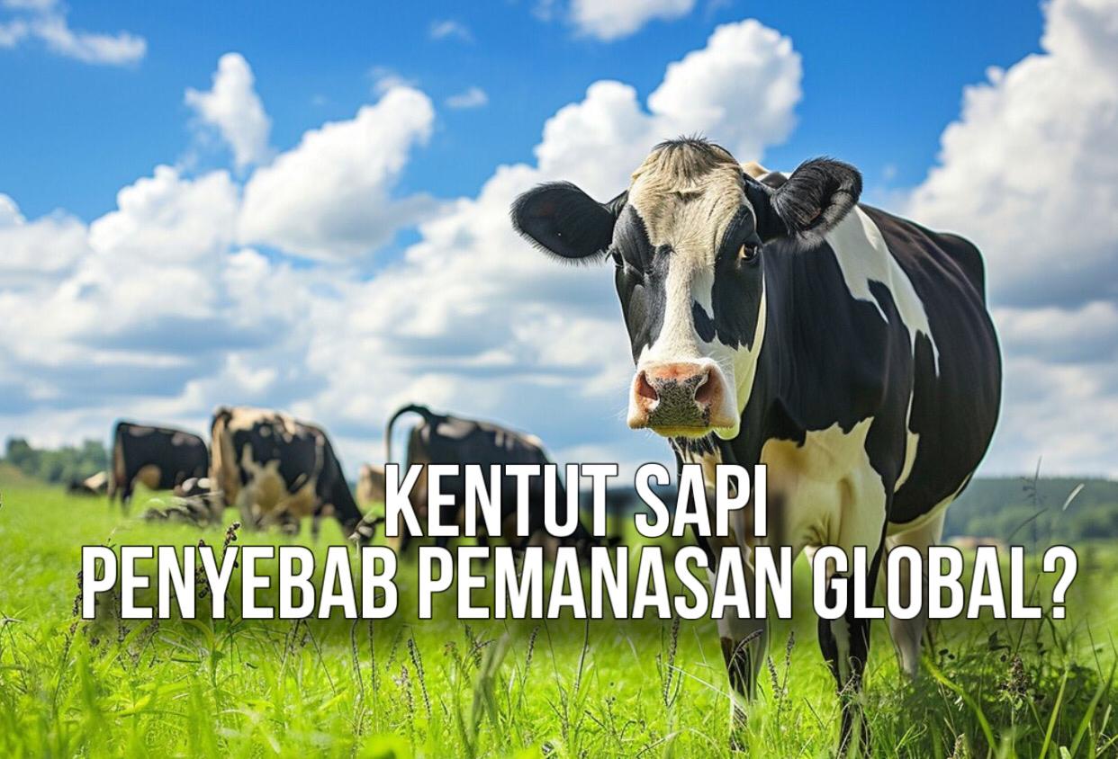 Ilustrasi : Kentut dan sendawa yang dihasilkan sapi dapat menyebabkan pemanasan global