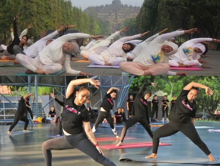Olahraga Yoga dapat menurunkan berat badan.