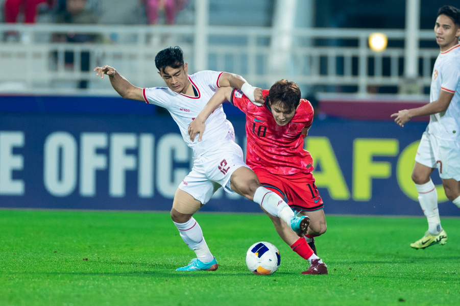 Pemain Indonesia berjibaku hadapi Korea Selatan