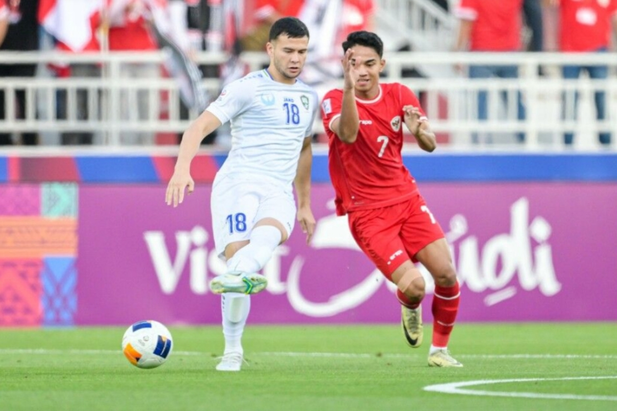 Laga Indonesia vs Uzbekistan. (AFC)