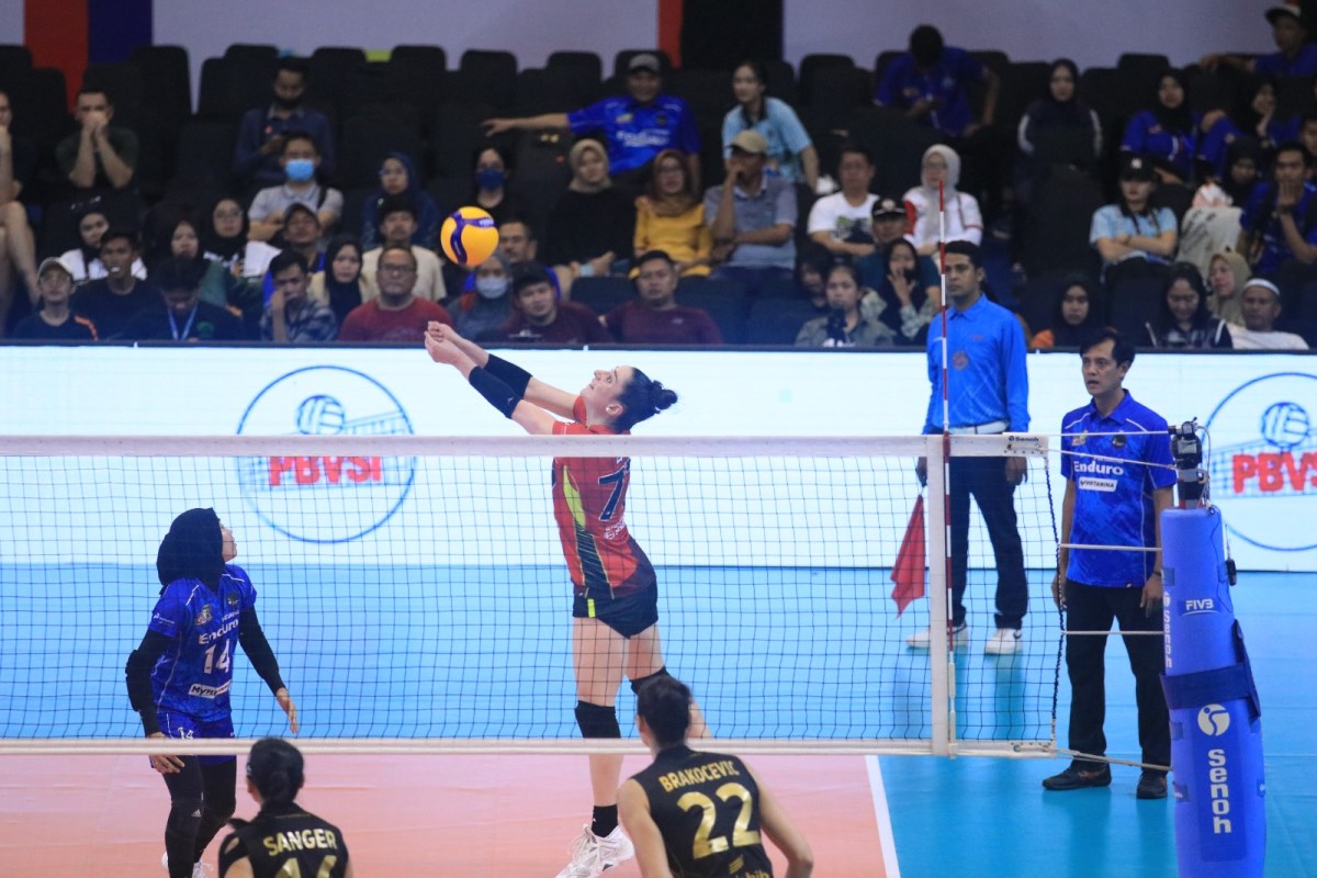 Giovanna Milana (Gia) saat tampil bersama Jakarta Pertamina Enduro di Proliga 2024 Seri Yogyakarta lalu. (Proliga)