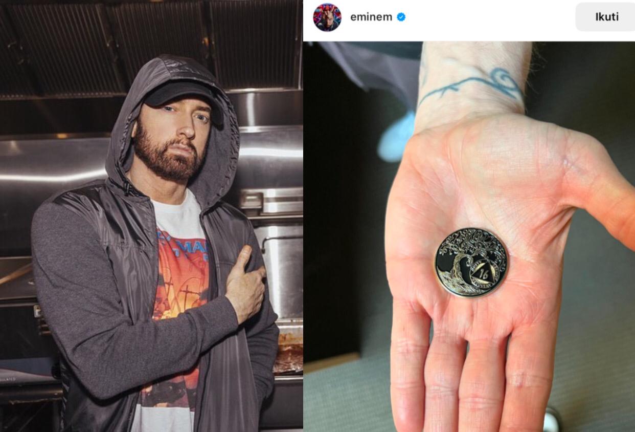 Potret Eminem dan Koin Perayaan Sobernya
