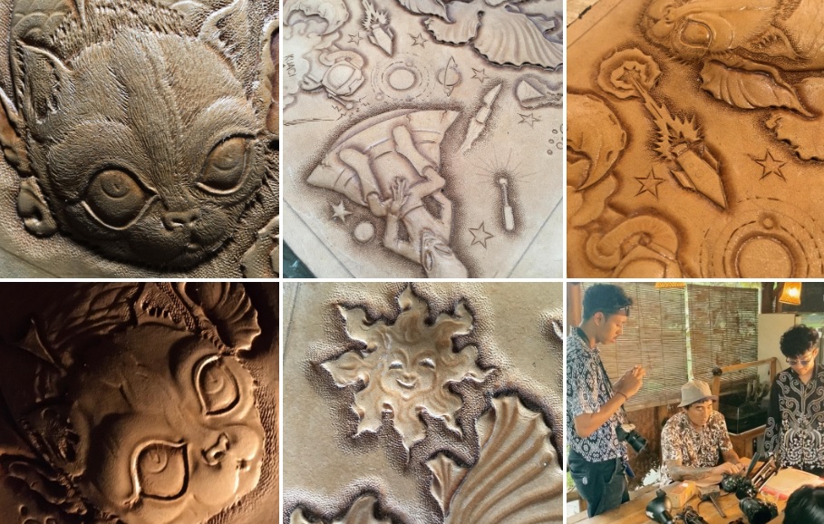 Kolase Ukiran Kulit Karya Cetul Leather Art Salatiga.