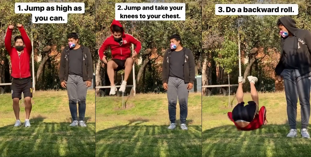 Ilustrasi Latihan Salto ke Belakang atau Back Flip bagi Pemula.