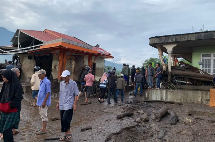 Kondisi terkini pasca banjir lahar dingin di Kabupaten Agam Sumatera Barat.