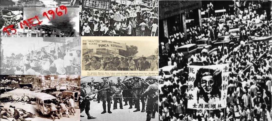 Kolase Peristiwa 13 Mei 1969 di Malaysia.