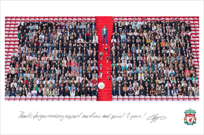 Momen perpisahan Jurgen Klopp saat bersama para staff Liverpool di tribun stadion Anfield.