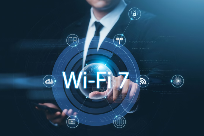 Ilustrasi teknologi nirkabel Wi Fi 7.
