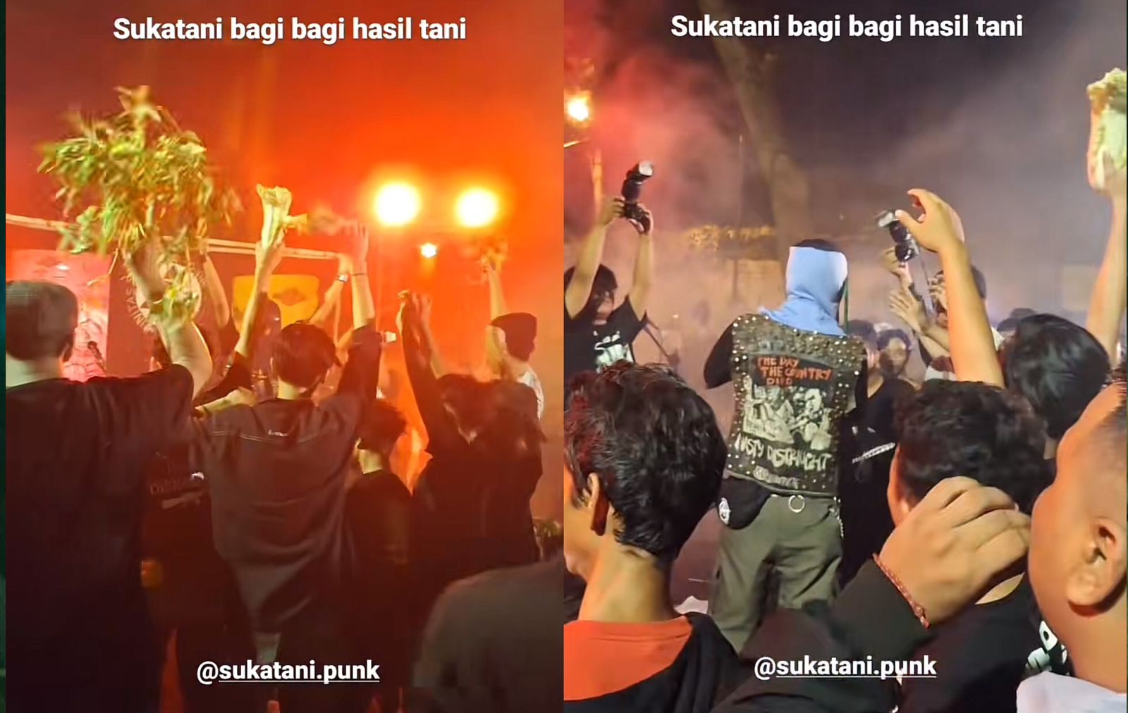 Footage : menampilkan Band Sukatani membagikan sayuran kepada para penonton