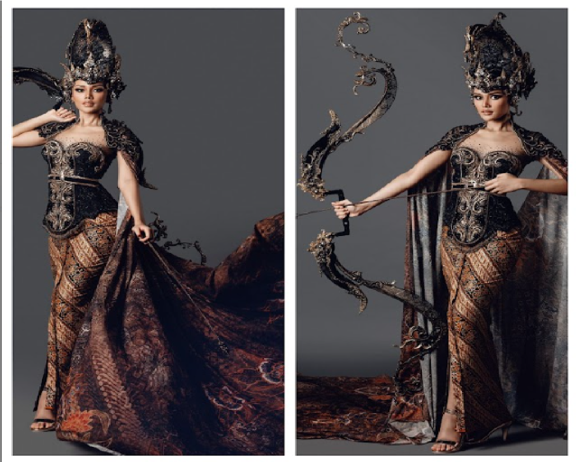 Puteri Indonesia 2024 mengenakan National Costume Srikandi Manah