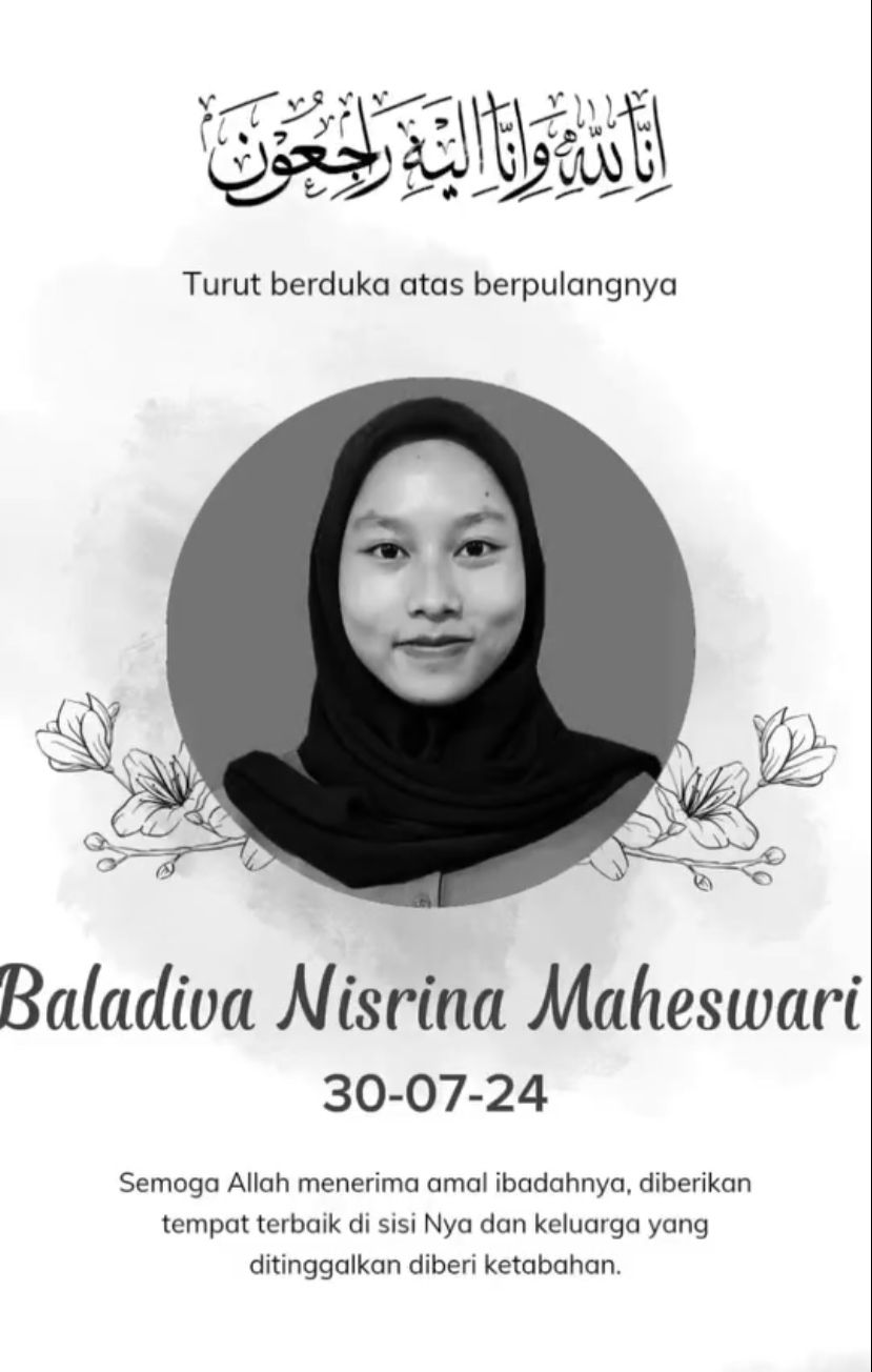 Tangkapan layar terkait kabar duka korban BNM yang meninggal dunia.