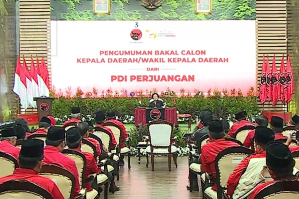 Ketua Umum PDIP, Megawati Soekarnoputri resmi mengumumkan daftar 13 bakal calon gubernur (cagub) dan cawagub yang diusung di Pilkada 2024.