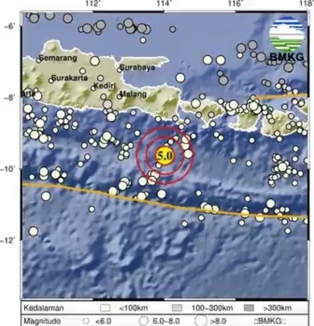 Postingan BMKG di X terkait gempa bumi di Jembrana, Bali