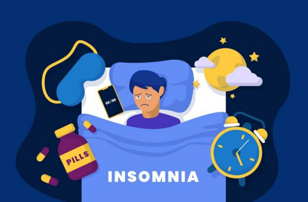 Ilustrasi orang  yang mengidap insomia