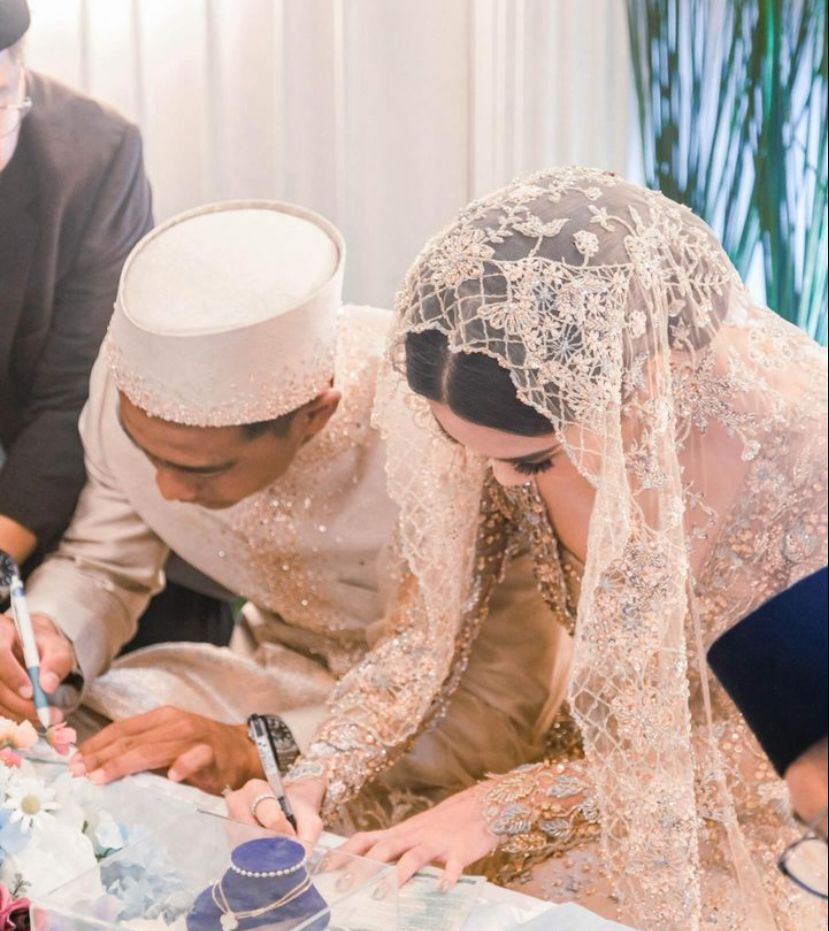 Unggahan foto  pernikahan Pratama Arhan bersama istrinya Azizah Salsha di media sosial instagram.