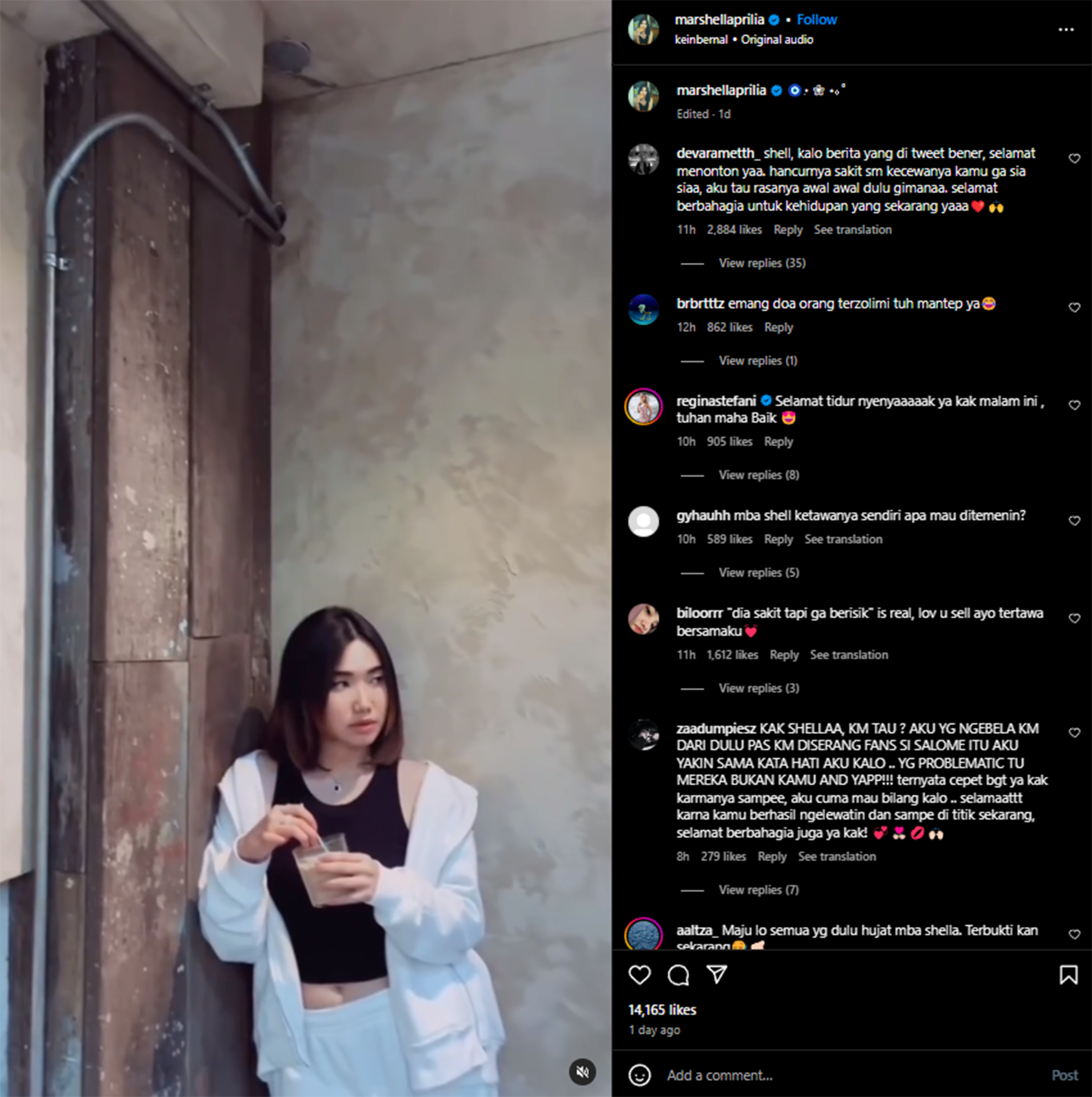 Sosok Marshella Aprilia di akun instagram pribadinya,