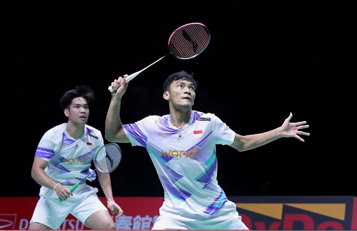 Muhammad Shohibul Fikri/Daniel Marthin harus terhenti di semifinal usai kalah dari pasangan Korea Selatan, Kang Min Hyuk/Seo Seung Jae.