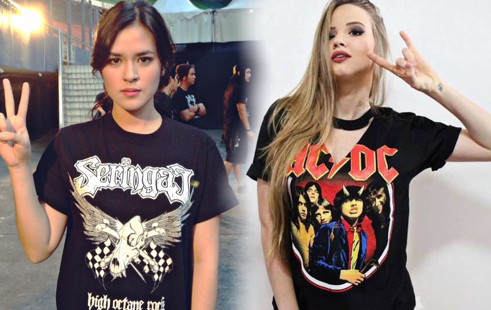 Penyanyi Raisa Mengenakan Kaos Seringai, AC DC Girl (Facebook)