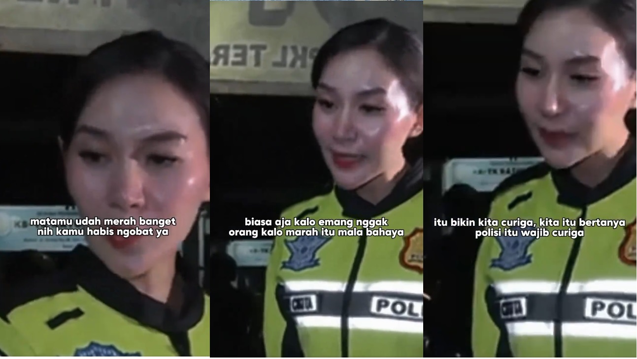 Tangkap Layar Briptu Putri Cikita saat menegur orang